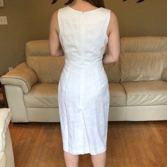 Talbots white embossed summer sheath dress - Picture 3 of 7